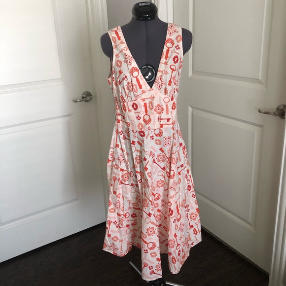 Retrolicious Dresses & Skirts - Retrolicious Key Print Quirky Dress GUC!!